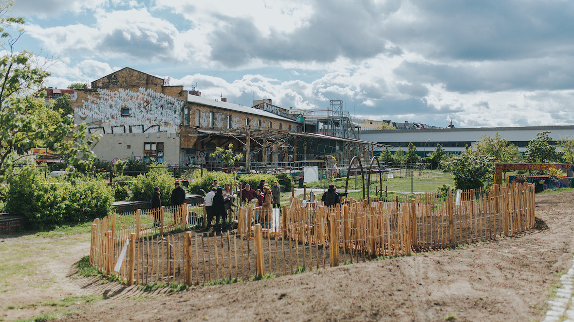 Die Tiny Forest Fläche im Moabiter Stadtgarten, neben dem ZK/U (©MelSchütt)